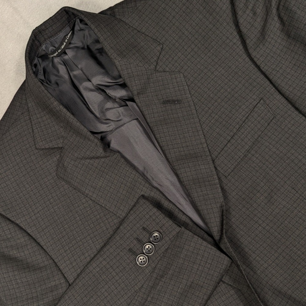 Coppley Esquire 2112C Dean Gray Micro Check Wool Blazer Sport Coat 40R Canada